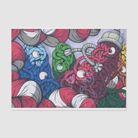 Mousseline Graffiti Urbain 24-1 Découpage Papier Tissu (Recto)