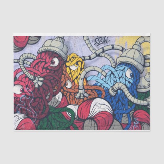 Mousseline Graffiti Urbain 24-2 Découpage Papier Tissu (Recto)