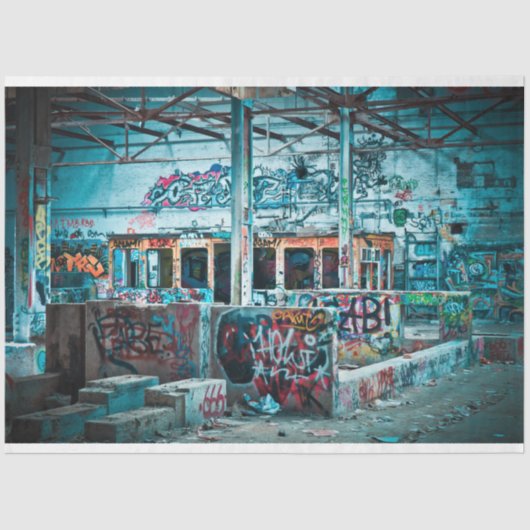 Mousseline Graffiti Urbain 25 Découpage Tissu Papier (Recto)