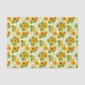 Mousseline Grand papier tissue à fleurs soleil été (Recto)