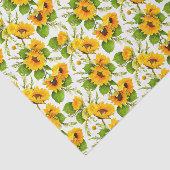 Mousseline Grand papier tissue à fleurs soleil été (Détail)
