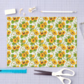 Mousseline Grand papier tissue à fleurs soleil été (Artisanat)