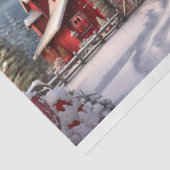 Mousseline Grange de Noël Collage 1 papier décolpage (Détail)