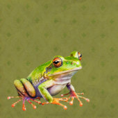 Mousseline Grenouille verte sur la page de découpage papier