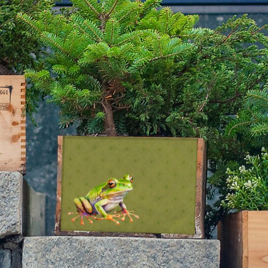 Mousseline Grenouille verte sur la page de découpage papier