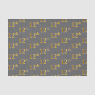 Mousseline Grey, Faux Gold 12e (douzième) Événement Papier Ti