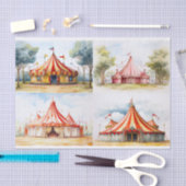 Mousseline Gros Collage de tentes de cirque 1 papier décolpag (Artisanat)