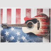Mousseline Guitare patriotique 1 papier découpage (Recto)