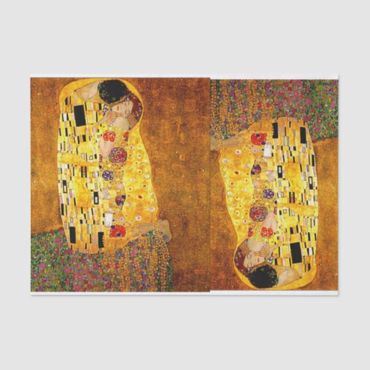 Mousseline Gustav Klimt, Le Baiser, Papier    Tissu (Recto)