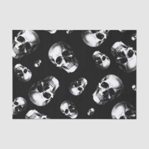 Mousseline Halloween gothique crâne papier de tissus Mariage