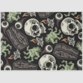 Mousseline Halloween gothique Découpage éphémère papier de ti (Recto)