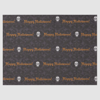 Mousseline Halloween Happy Skuls Papier Tissu