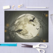 Mousseline Halloween Moon Crows Night Decoupage Tissu Papier (Artisanat)