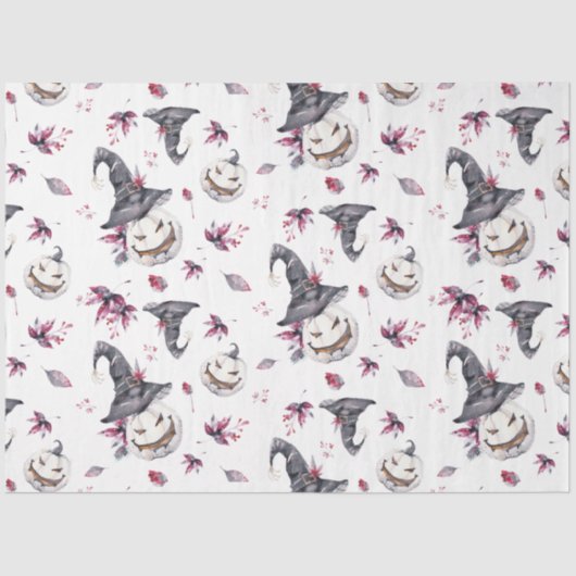 Mousseline Halloween Sorcière Citrouille Papier cadeau envelo (Recto)