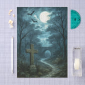 Mousseline Haunting Moonlit Graveyard Decoupage papier de pap (Artisanat)