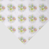Mousseline Hellebores papier de tissu blanc vert de printemps (Détail)