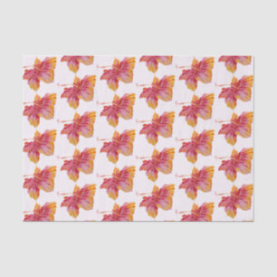 Mousseline Hibiscus hawaïen motif floral 10lb papier de tissu