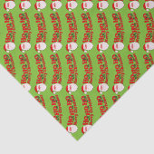 Mousseline Ho ho ho Père Noël rouge vert blanc papier (Détail)