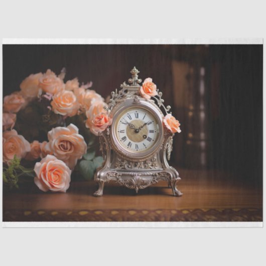 Mousseline Horloge de table française 1 papier de découpage (Recto)