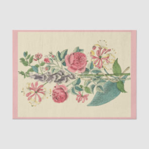 Mousseline Impression florale antique 10" X 15" papier de