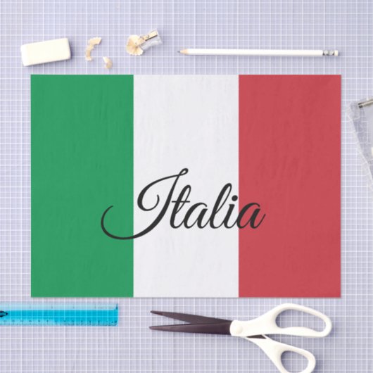 Mousseline Italie & Italie Drapeau papier / mode Texte (Artisanat)