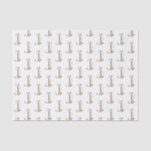 Mousseline J Monogram Floral Tissu Papier