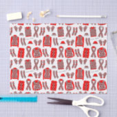 Mousseline Jacquard rouge Motifs articles papier papier (Artisanat)