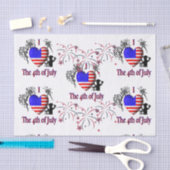 Mousseline J'ai le coeur du papier 4 juillet (Artisanat)