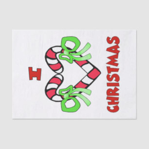 Mousseline J'aime le papier de tissus de Noël