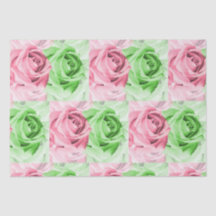 Joli en rose et vert Papier tissue à motif de rose
