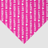 Mousseline Joyeuse fête des mères blanc sur papier de tissus  (Détail)