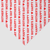 Mousseline Joyeuse fête des mères rouge sur papier blanc (Détail)