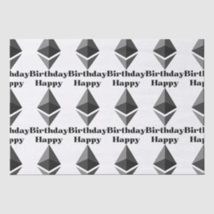Mousseline Joyeux Anniversaire Ethereum Icon Tissu Papier