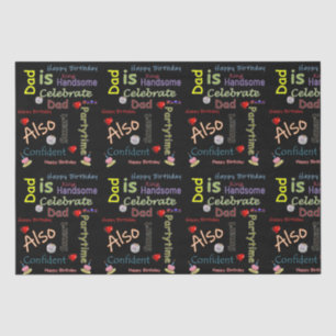 Mousseline Joyeux Anniversaire Papier Tissu Papa