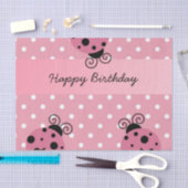 Mousseline Joyeux Anniversaire rose Ladybug Polka Pot papier (Artisanat)