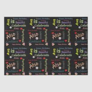 Mousseline Joyeux Anniversaire Tissu Papier Ava