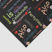 Mousseline Joyeux Anniversaire Tissu Papier Benjamin (Détail)