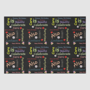 Mousseline Joyeux Anniversaire Tissu Papier Cara