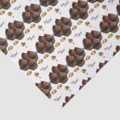 Mousseline Joyeux Anniversaire Tissu Papier Chocolat Cupcake (Détail)