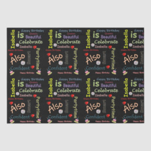 Mousseline Joyeux Anniversaire Tissu Papier Isabella
