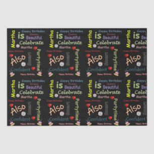 Mousseline Joyeux Anniversaire Tissu Papier Martha