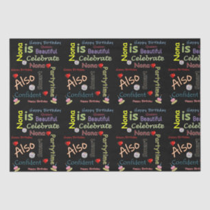 Mousseline Joyeux Anniversaire Tissu Papier Nona