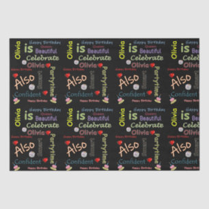 Mousseline Joyeux Anniversaire Tissu Papier Olivia