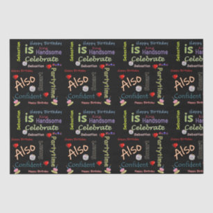Mousseline Joyeux Anniversaire Tissu Papier Sebastian