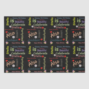 Mousseline Joyeux Anniversaire Tissu Papier Stella