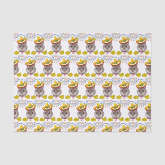 Mousseline Joyeux Anniversaire Tissue Mice Papier (Recto)