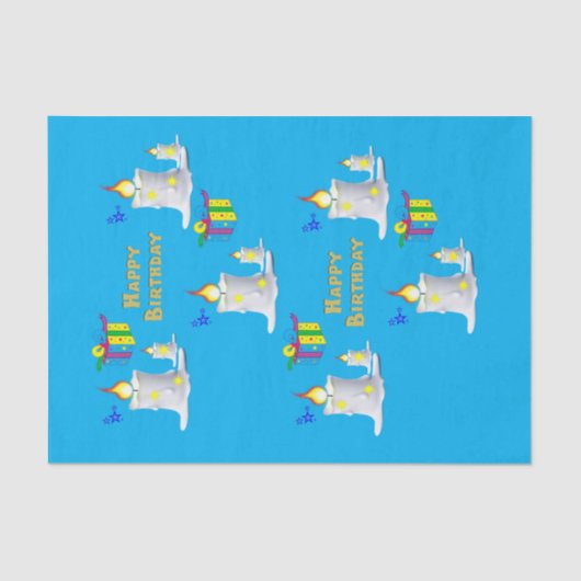 Mousseline Joyeux Anniversaire Tissue Papier Bougies (Recto)