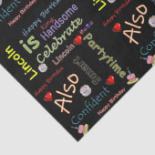 Mousseline Joyeux Anniversaire Tissue Papier Lincoln (Détail)