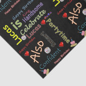 Mousseline Joyeux Anniversaire Tissue Papier Lucas (Détail)