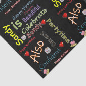 Mousseline Joyeux Anniversaire Tissue Papier Sandy (Détail)